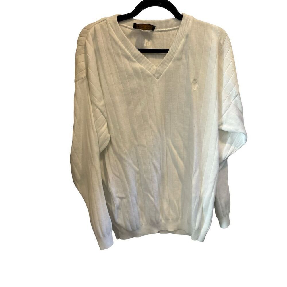 Andrew Rohan Men's V-Neck Sweater White‎ Size Large Pullover